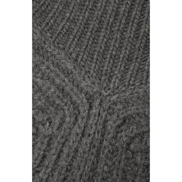 💕THEORY💕 Sculpted Knit Pullover Sweater Airy Wool Cashmere Grey Melange L NWT - Picture 8 of 16